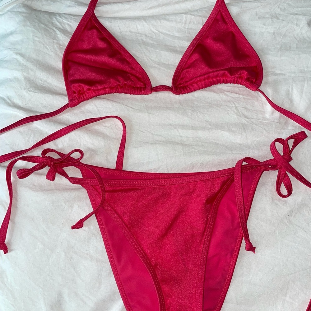 coral/pinkish bikini